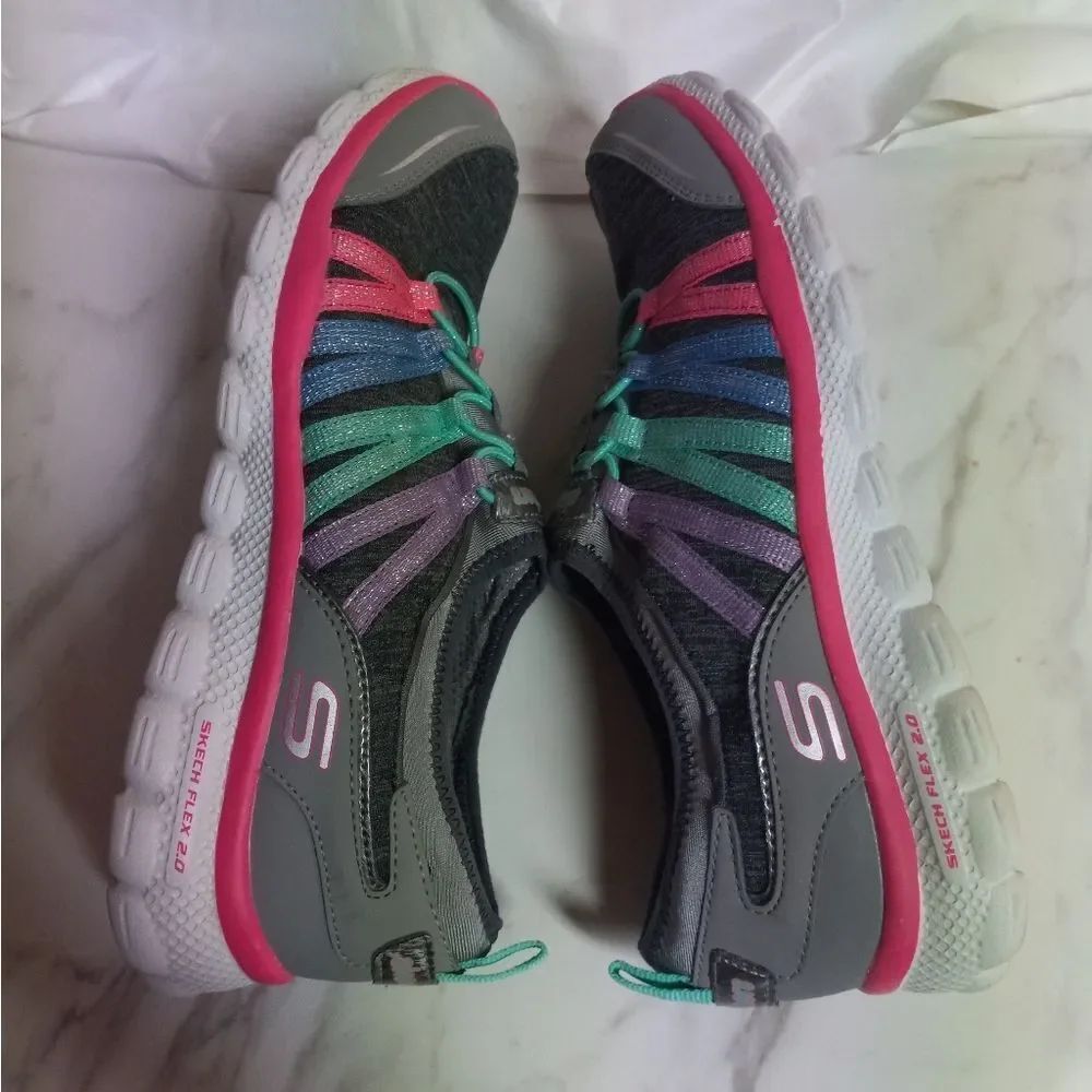 Skechers Flex Memory Foam Gratis Empower Gray/Multicolor Sneakers Size 4